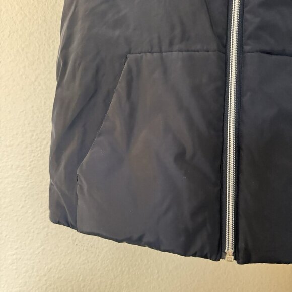 Jacadi Paris Reversible Navy Silver Grey Puffer Vest Kids Size 10A - Picture 4 of 9